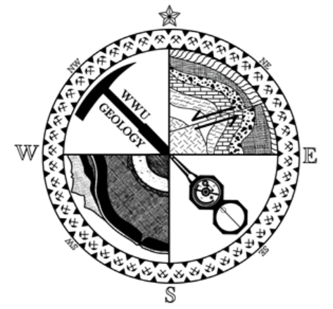 Geology department logo featuring a compass