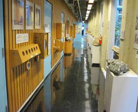 Interactive displays on the first floor of environmental sciences